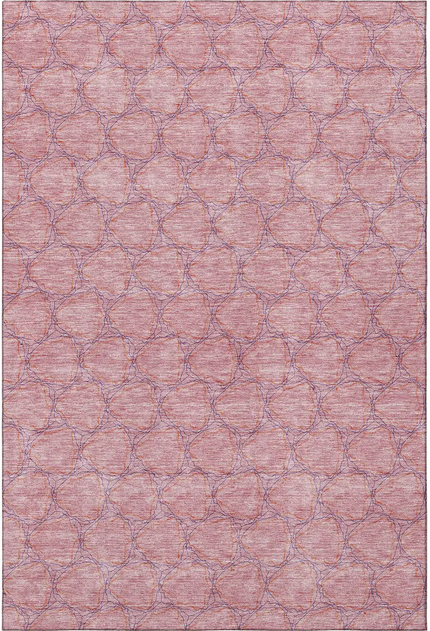 Pink And Purple Geometric Washable Area Rug With UV Protection Photo 2