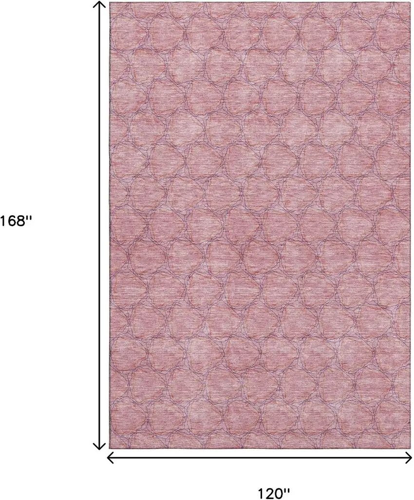 Pink And Purple Geometric Washable Area Rug With UV Protection Photo 9