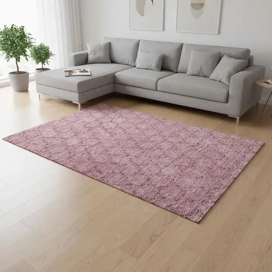 Pink And Purple Geometric Washable Area Rug With UV Protection Photo 2