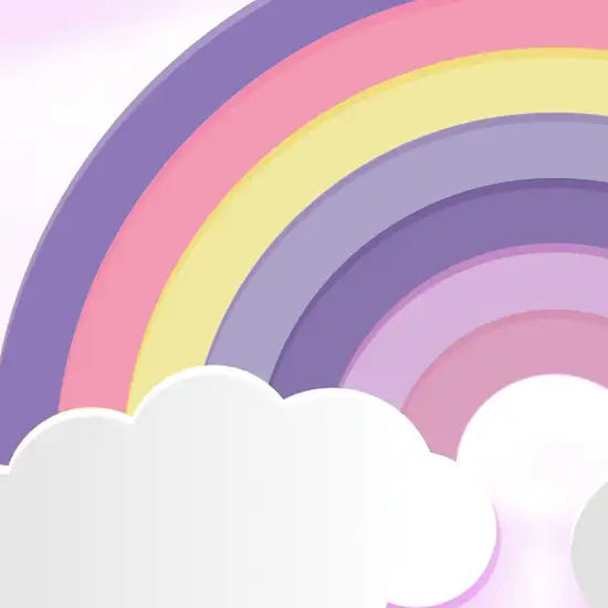 Pink And Purple Rainbows Youthful Washable Area Rug Photo 8