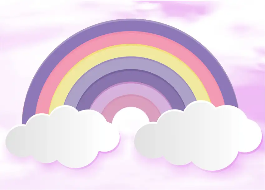 Pink And Purple Rainbows Youthful Washable Area Rug Photo 2