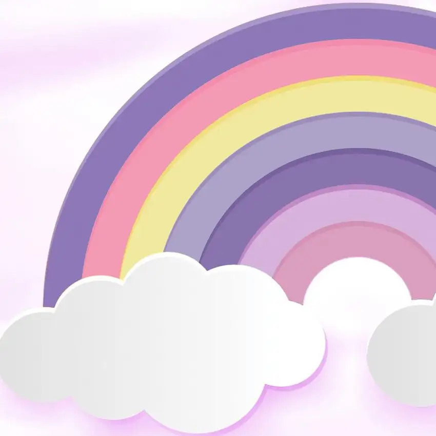 Pink And Purple Rainbows Youthful Washable Area Rug Photo 4