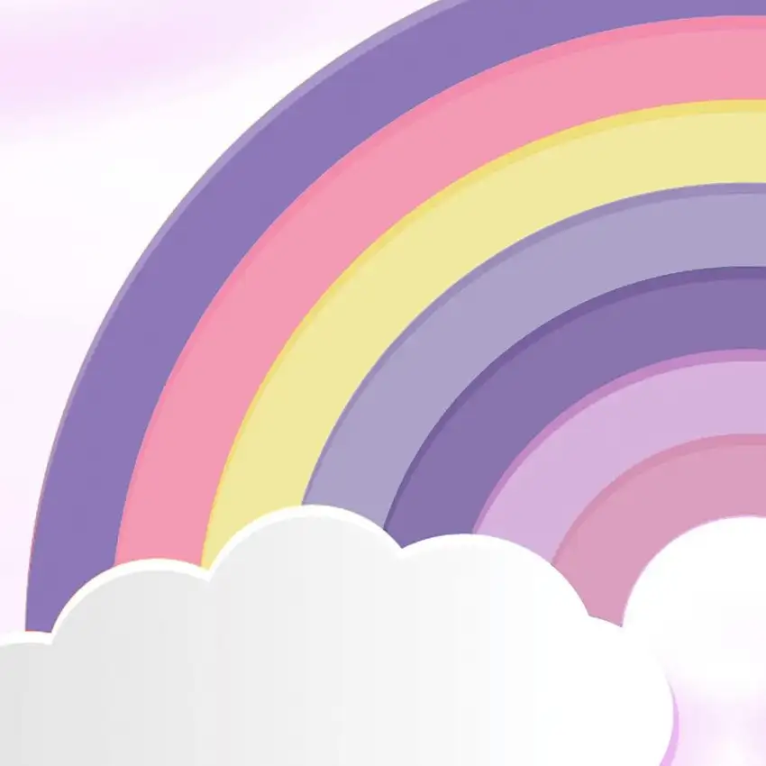 Pink And Purple Rainbows Youthful Washable Area Rug Photo 3