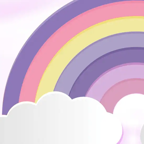 Pink And Purple Rainbows Youthful Washable Area Rug Photo 8