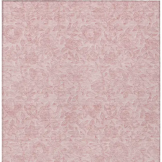 Pink And Red Floral Washable Indoor Outdoor Area Rug Photo 6