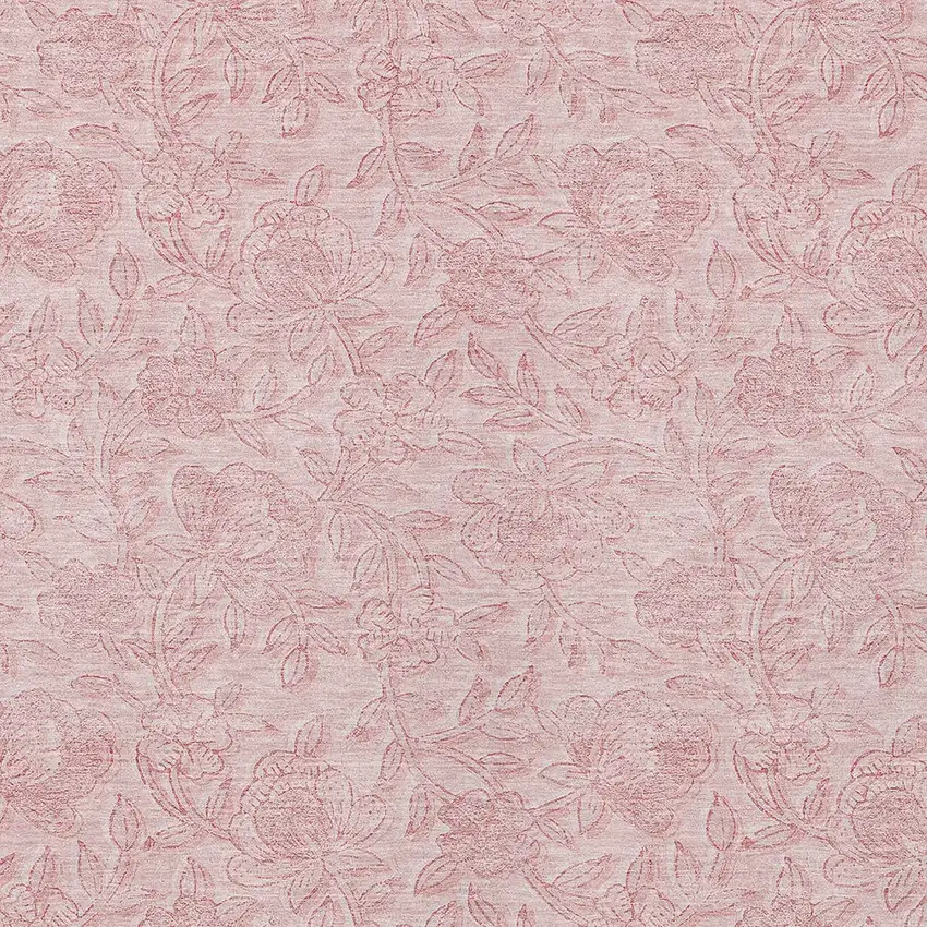 Pink And Red Floral Washable Indoor Outdoor Area Rug Photo 5