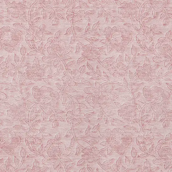 Pink And Red Floral Washable Indoor Outdoor Area Rug Photo 5
