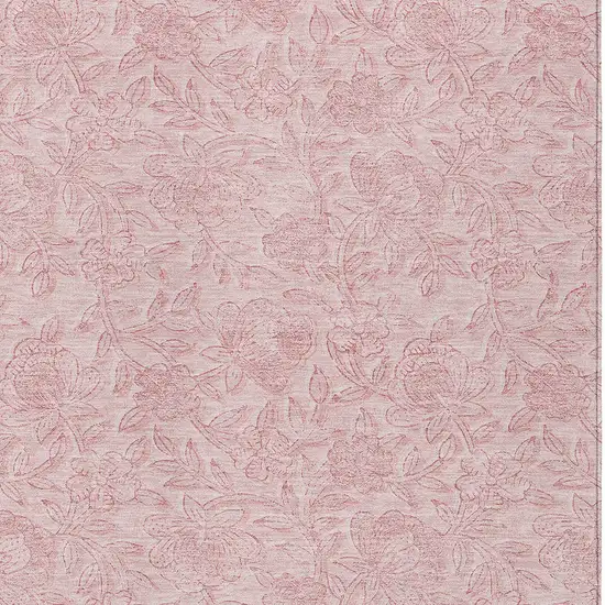 Pink And Red Floral Washable Indoor Outdoor Area Rug Photo 6