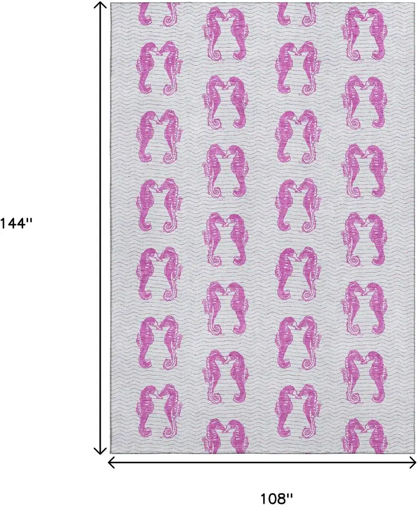 Pink And Silver Geometric Washable Area Rug With UV Protection Photo 3