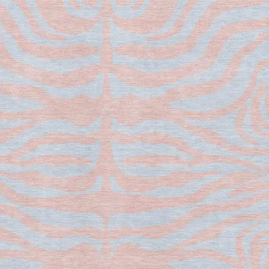 Pink And Sky Blue Animal Print Washable Area Rug With UV Protection Photo 2