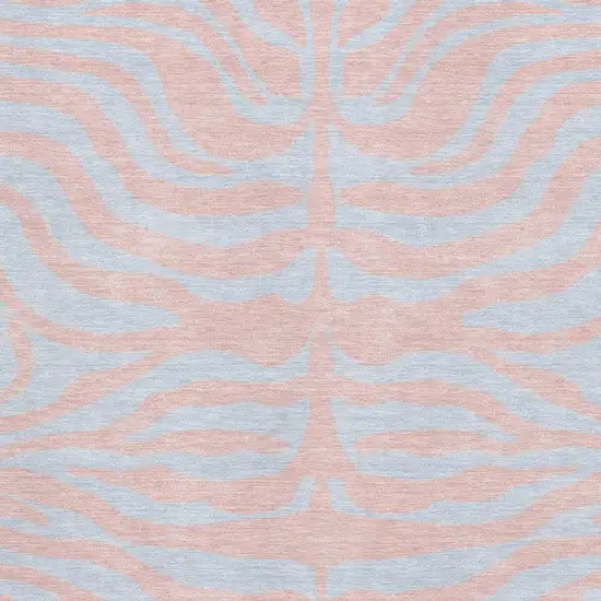 Pink And Sky Blue Animal Print Washable Area Rug With UV Protection Photo 2