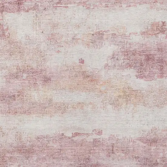 Pink And Tan Abstract Washable Indoor Outdoor Area Rug Photo 5