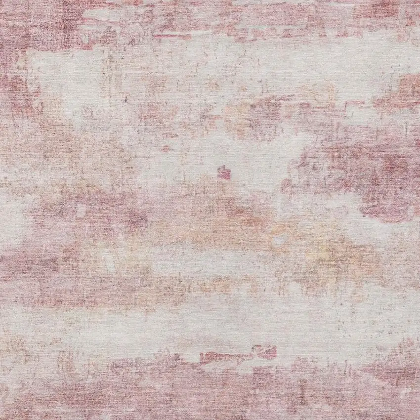 Pink And Tan Abstract Washable Indoor Outdoor Area Rug Photo 7