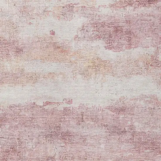 Pink And Tan Abstract Washable Indoor Outdoor Area Rug Photo 9