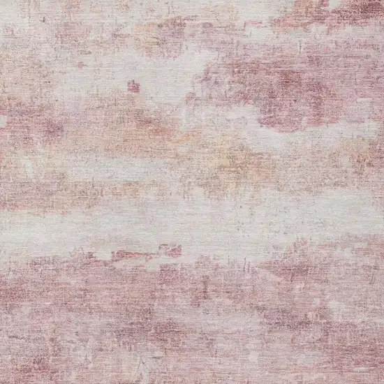 Pink And Tan Abstract Washable Indoor Outdoor Area Rug Photo 4
