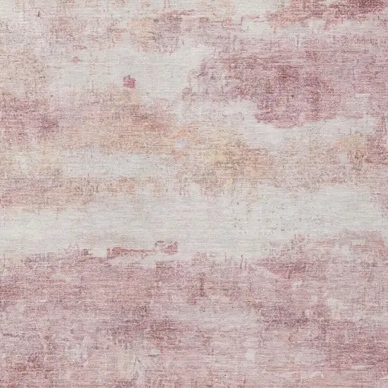 Pink And Tan Abstract Washable Indoor Outdoor Area Rug Photo 1