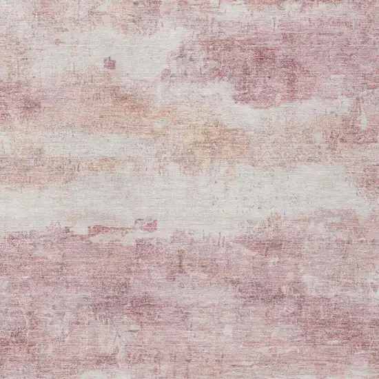 Pink And Tan Abstract Washable Indoor Outdoor Area Rug Photo 8