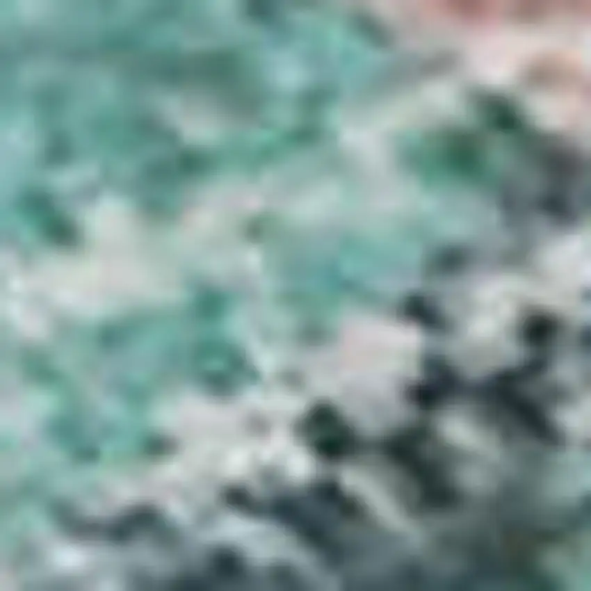 Pink And Teal Floral Washable Area Rug With UV Protection Photo 2