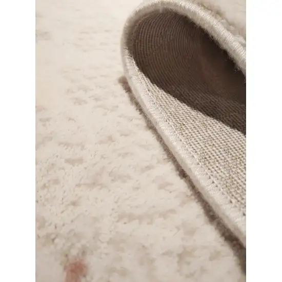 Gray Ivory And Pink Abstract Distressed Area Rug Photo 5