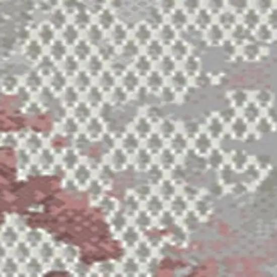 Pink And White Abstract Area Rug Photo 3