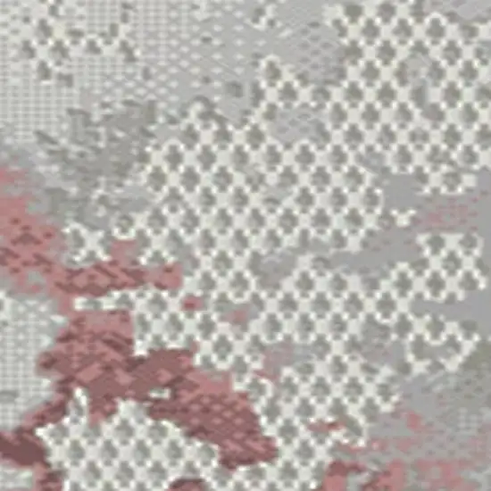 Pink And White Abstract Area Rug Photo 4