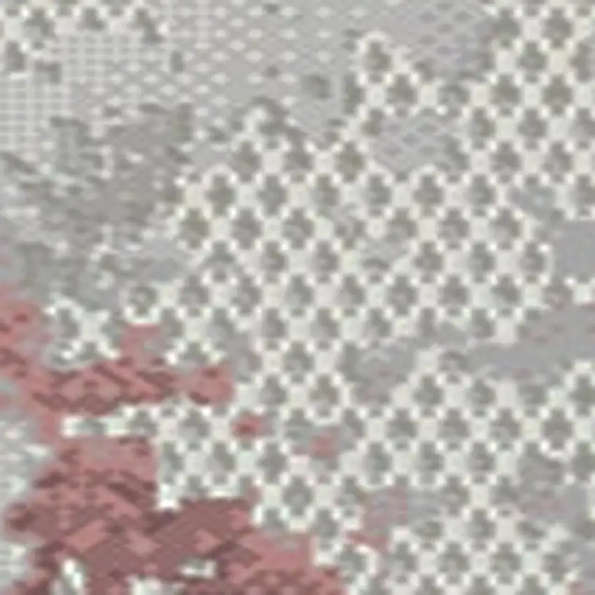 Pink And White Abstract Area Rug Photo 3