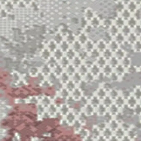 Gray Ivory And Pink Abstract Distressed Area Rug Photo 3