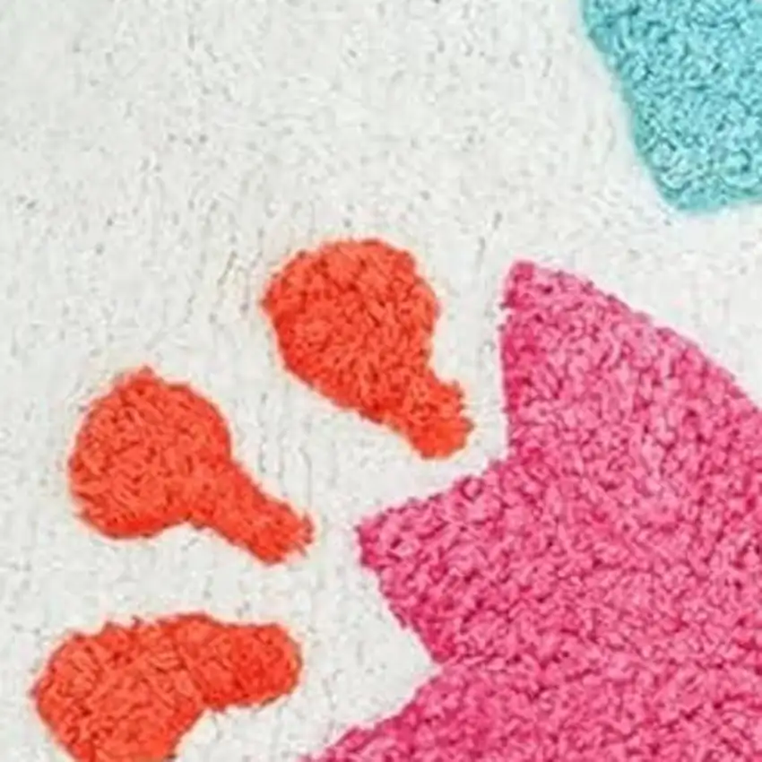 Pink And White Butterfly Youthful Hand Knotted Washable Area Rug Photo 4