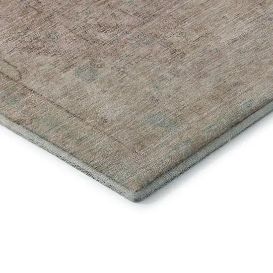 Pink Beige And Teal Tribal Washable Area Rug With UV Protection Photo 7