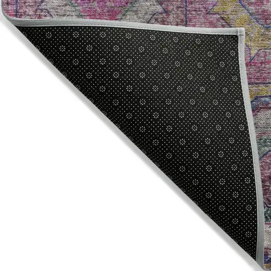 Pink Blue And Gold Geometric Washable Indoor Outdoor Area Rug Photo 9