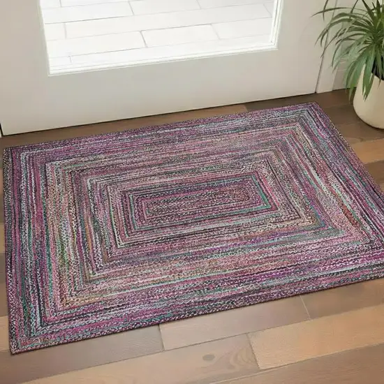 Pink Blue And Orange Geometric Washable Area Rug With UV Protection Photo 2