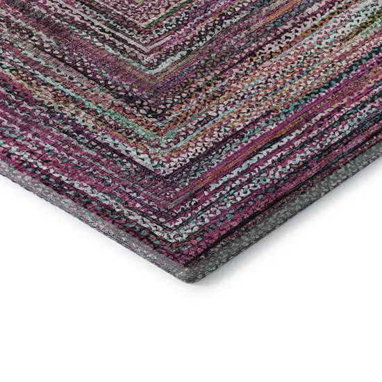 Pink Blue And Orange Geometric Washable Area Rug With UV Protection Photo 7