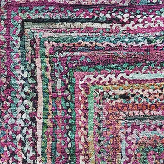 Pink Blue And Orange Geometric Washable Area Rug With UV Protection Photo 2