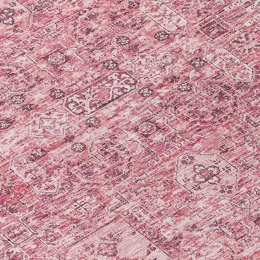 Pink Blush And Charcoal Floral Washable Indoor Outdoor Area Rug Photo 6