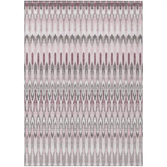 Pink Blush And Gray Southwestern Washable Indoor Outdoor Area Rug Photo 2