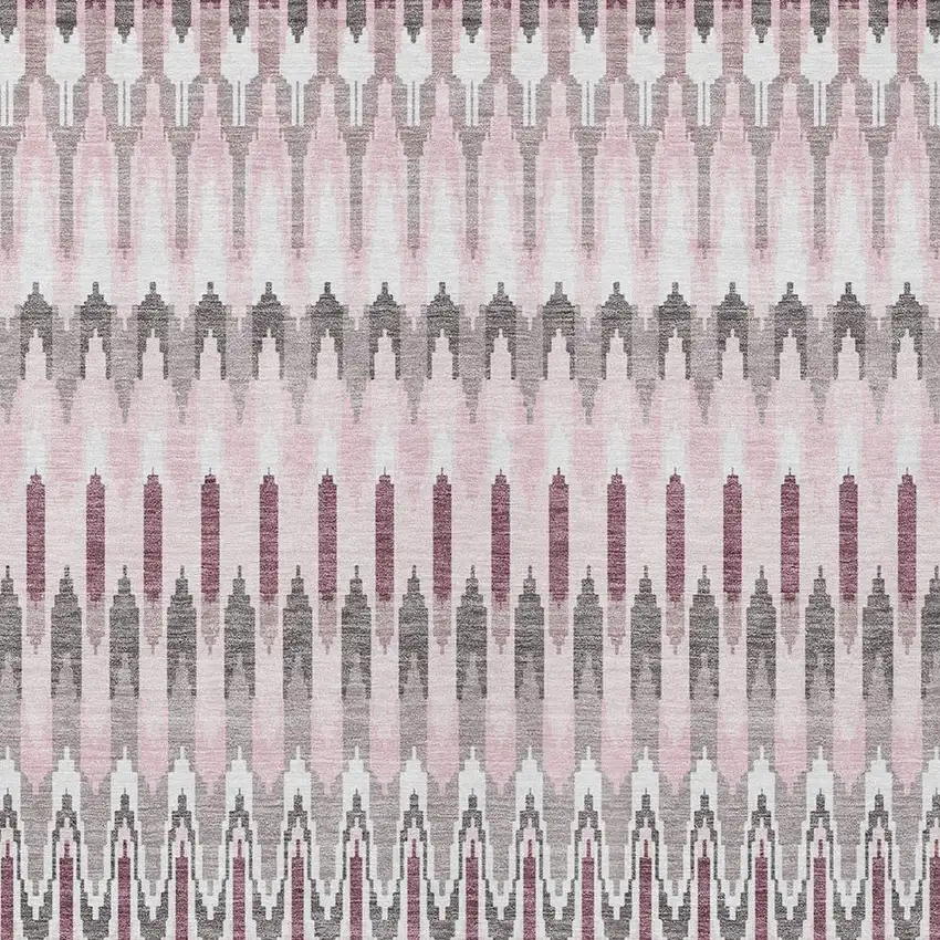 Pink Blush And Gray Southwestern Washable Indoor Outdoor Area Rug Photo 7