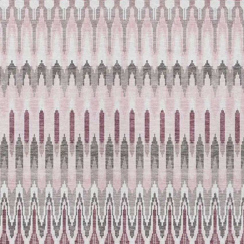 Pink Blush And Gray Southwestern Washable Indoor Outdoor Area Rug Photo 7