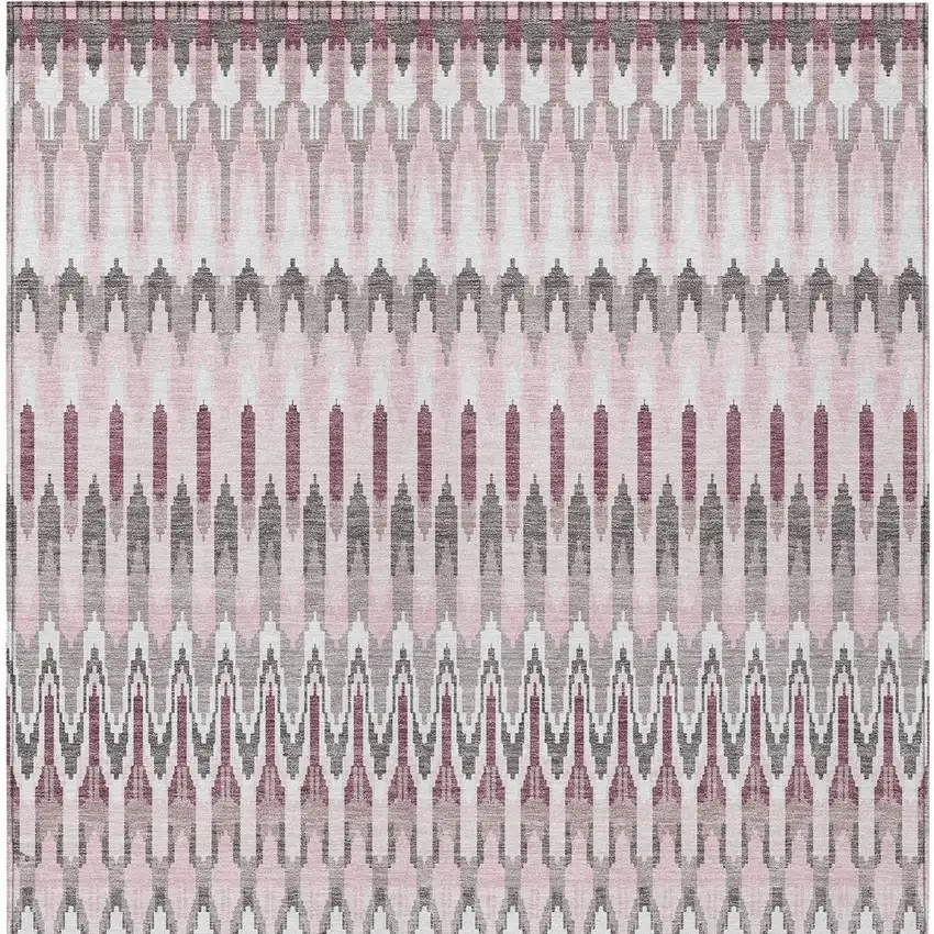 Pink Blush And Gray Southwestern Washable Indoor Outdoor Area Rug Photo 8