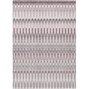 Photo of Pink Blush And Gray Southwestern Washable Indoor Outdoor Area Rug