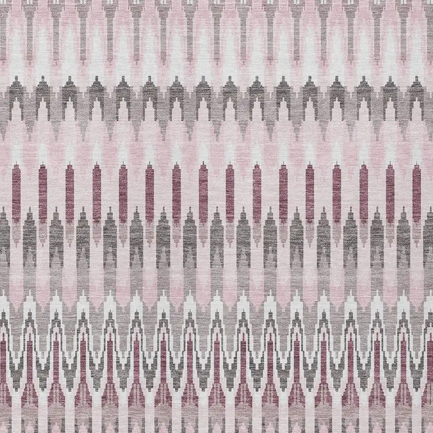 Pink Blush And Gray Southwestern Washable Indoor Outdoor Area Rug Photo 7