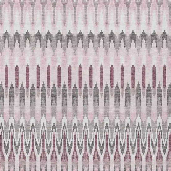 Pink Blush And Gray Southwestern Washable Indoor Outdoor Area Rug Photo 7