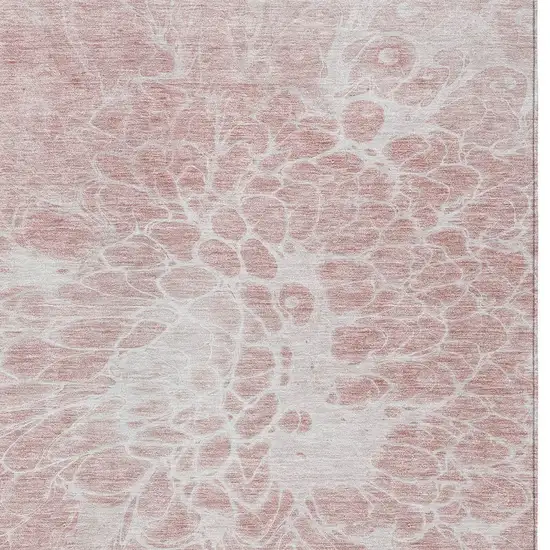 Pink Blush And Ivory Abstract Washable Indoor Outdoor Area Rug Photo 6