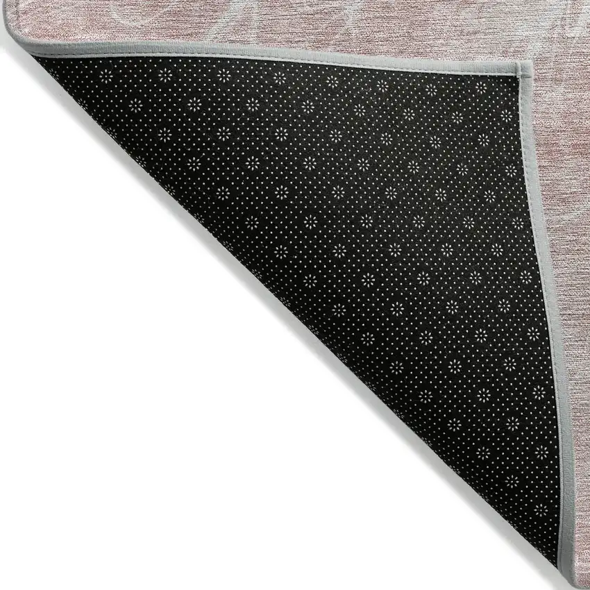 Pink Blush And Ivory Abstract Washable Indoor Outdoor Area Rug Photo 4