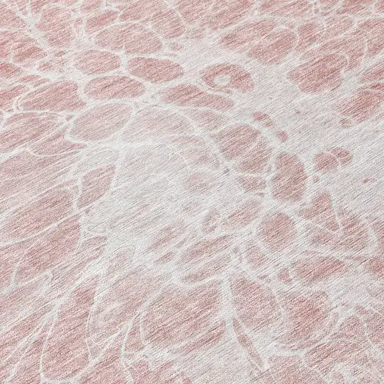 Pink Blush And Ivory Abstract Washable Indoor Outdoor Area Rug Photo 8