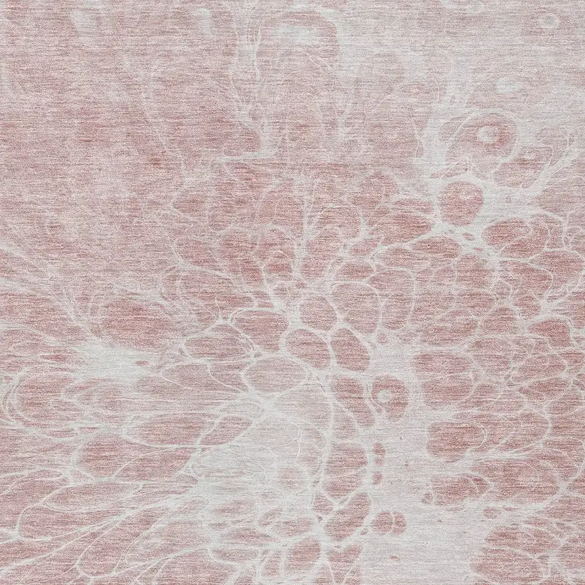 Pink Blush And Ivory Abstract Washable Indoor Outdoor Area Rug Photo 5