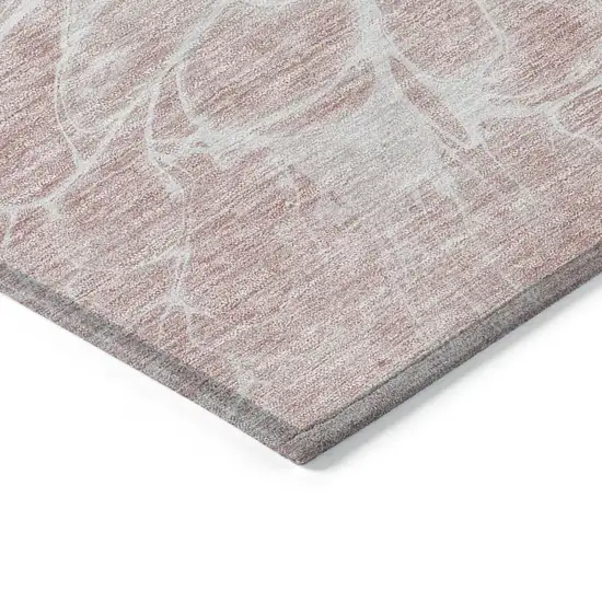 Pink Blush And Ivory Abstract Washable Indoor Outdoor Area Rug Photo 4