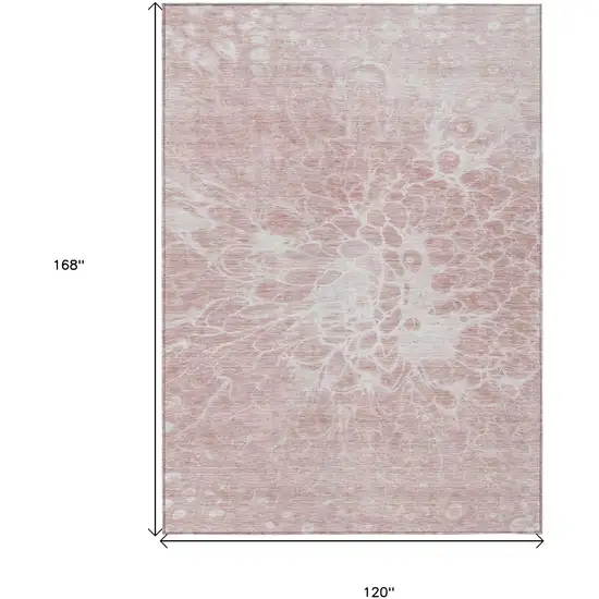 Pink Blush And Ivory Abstract Washable Indoor Outdoor Area Rug Photo 3