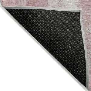 Photo of Pink Blush And Ivory Patchwork Washable Indoor Outdoor Area Rug