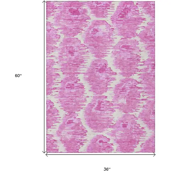 Pink Blush And Mauve Abstract Washable Indoor Outdoor Area Rug Photo 7