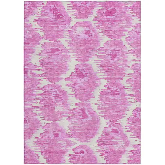 Pink Blush And Mauve Abstract Washable Indoor Outdoor Area Rug Photo 4